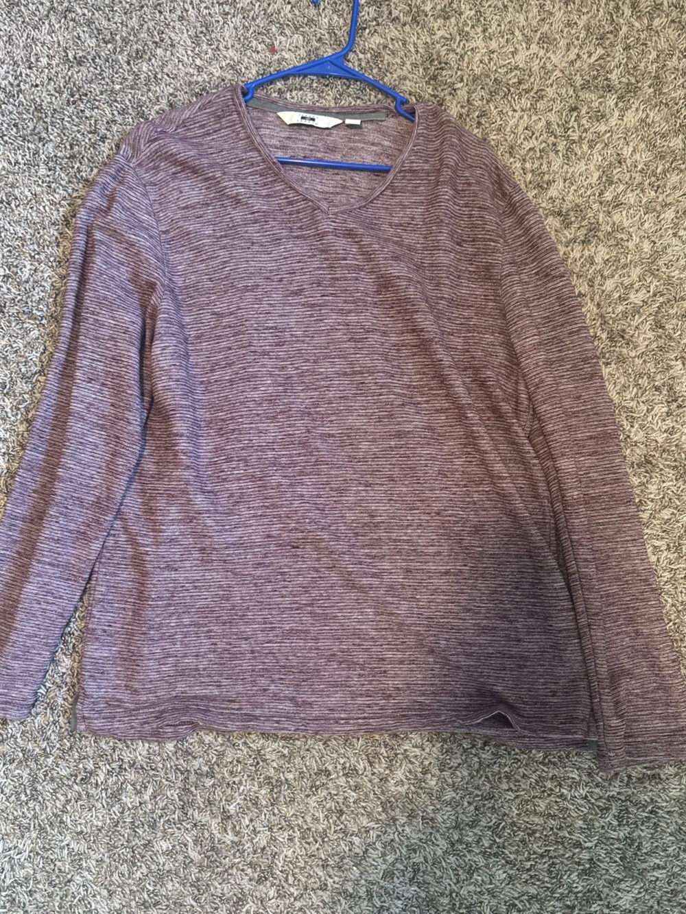 Joseph Abboud Heathered Mauve Long Sleeve Top for Men Size XL